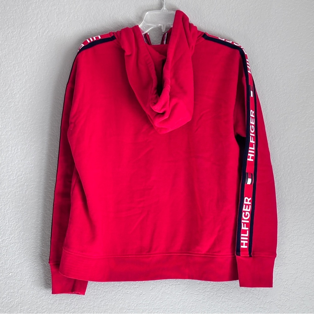 Streetwear casual Tommy Hilfiger Men’s Red Full zip up Hoodie with Logo XL - Picture 7 of 12